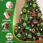 Transform Your Holiday Decor with  44-Piece Shatterproof Christmas Tree Ornaments Set - Festive Red and Green Elf Balls for a Sparkling Celebration! - Image 4