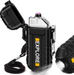 Waterproof Electric Dual Arc Lighter USB Rechargeable Outdoor Windproof Flameless Plasma Lighters for Camping, Hiking, Adventure, Survival Tactical Gear Stocking Stuffers Gifts for Men - Image 11