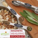 Magnetic Stainless Steel Measuring Spoons Set - 8 Heavy Duty Kitchen Gadgets with Leveler, Perfect for Baking & Cooking, Fits Most Spice Jars, Sleek Black Design - Image 7