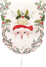 Festive Embroidered Snowman & Snowflakes Christmas Table Runner - 14x70 Inches Winter Dresser Scarf for Holiday Home Decor & Dinner Parties