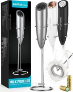 Electric Milk Frother - Handheld Battery Operated Foam Maker with Stainless Steel Whisk & Stand for Perfect Cappuccinos, Lattes, and Bulletproof Coffee - Image 7