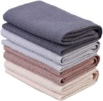 Super Absorbent 100% Cotton Waffle Weave Dish Towels Set - 4 Pack Kitchen Hand Cloths for Drying and Cleaning (17 x 25 Inches)