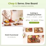 Bamboo Cutting Board for Kitchen, Wooden Cutting Board 3-Piece Set with Non-Slip Mat Deep Juice Groove and Built-In Handles, Wood Cutting Board for Meat Vegetables Fruit Ideal Gift for the Home - Image 6