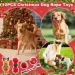 6 Pack Christmas Dog Toys - Squeaky Plush Chew Set with Interactive Rope, Perfect Holiday Stocking Stuffers for Small & Medium Dogs! - Image 2