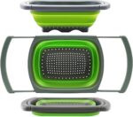Collapsible  Colander Strainer - 6 Quart Over-the-Sink Vegetable & Fruit Basket with Extendable Handles - Essential Kitchen Tool