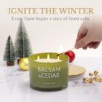 Luxury Balsam Cedar 3-Wick Soy Candle - 12oz, Long-Lasting 60+ Hour Burn, Perfect Holiday Gift for Men & Women, Elegant Winter Home Decor - Image 7