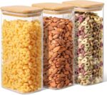 2.2 Qt Rectangular Glass Storage Containers with Bamboo Lids - Perfect for Pasta, Flour, Oats, Nuts, and Rice! - Image 13