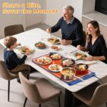 Warming Mat for Food Extra Large 32"X15", Electric Silicone Food Warmer Trays for Chafing Dishes & Buffet,Portable Countertop Food Warmers for Parties, 7-Level Temp 8-Hour Timer， Blue - Image 9