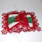 Embroidered Christmas Tree Table Runner - Festive Red & White Snowflake Design, 72 Inches Long for Holiday Dining & Coffee Table Decor - Image 5