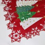 Embroidered Christmas Tree Table Runner - Festive Red & White Snowflake Design, 72 Inches Long for Holiday Dining & Coffee Table Decor - Image 4