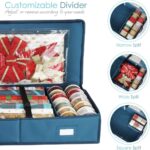 Christmas Wrapping Paper Storage Bag - Organize Up to 22 Rolls with Tear-Proof Design & Interior Pockets - Stylish Blue Gift Wrap Organizer - Image 7