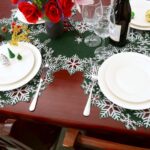 Elegant Green Snowflakes Embroidered Table Runner for Christmas - 14x54 Inches - Image 5