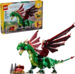 Creator 3-in-1 Medieval Dragon Set - Build Your Own Dragon, Sea Serpent, or Phoenix - Perfect Fantasy Gift for Kids Ages 9+ - 31161