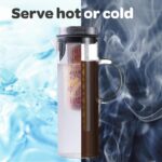 Premium Cold Brew Coffee Maker - 1.6 Quart Glass Infusion Pitcher with Stainless Steel Lid & Fruit Infusion Tube - Ideal for Iced Coffee & Iced Tea at Home or Office - Image 3