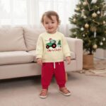 Infant/Toddler Boys' Fashionable Long Sleeve Christmas Tree Pullover and Pants Set - 2 Piece Outfit - Image 7