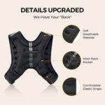 Weighted Vest,6Lb/8Lb/10Lb/12Lb/16Lb/20Lb/25Lb/30Lb Weight Vest with Reflective Stripe, Body Weight Vests for Women, Men, Weight Loss Workout, Strength Training, Running, Walking, Jogging - Image 6