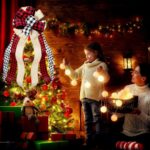 Large Buffalo Plaid Burlap Red and Black Christmas Tree Topper Gift Bow - Handmade Holiday Decoration (13 x 29 Inch) - Image 9