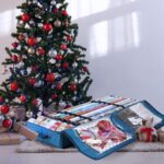 Christmas Wrapping Paper Storage Bag - Organize Up to 22 Rolls with Tear-Proof Design & Interior Pockets - Stylish Blue Gift Wrap Organizer - Image 6