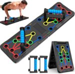 Solid Push up Board 15 in 1 Home Workout Equipment Multi-Functional Pushup Stands System Fitness Floor Chest Muscle Exercise Professional Equipment Burn Fat Strength Training Arm Men & Women Weights - Image 10