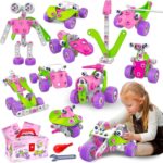 Pink STEM Building Toys for Girls Ages 4-8 - Creative Educational Gifts for Birthdays and Christmas