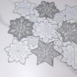 Elegant Silver Snowflake Embroidered Table Runner - 72 Inches Long, Glitter Cutout Design for Festive Holiday Decor in Kitchen, Dining, and Coffee Tables - Image 4