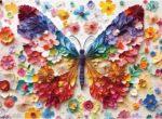 Vibrant 500-Piece Butterfly Flower Puzzle - Fun and Challenging Jigsaw for Adults and Kids, Eco-Friendly Family Game Gift, 20.5x15 Inches