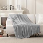 Ultra-Soft Cream Knit Throw Blanket - Lightweight & Fluffy 50x60 Inches for Couch & Bed - Image 17
