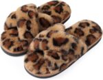 Cozy Cross Band Fuzzy Slippers for Women - Open Toe Memory Foam Comfort - Image 12