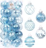 Champagne Shatterproof Christmas Ball Ornaments Set - 30 Clear Glitter Baubles for Stunning Tree Decorations (60mm/2.36") - Image 17