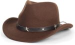 Stylish Western Cowboy Cowgirl Felt Fedora Hat for Kids Ages 3-6 - Image 11