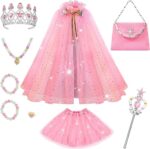 11-Piece Princess Dress-Up Set for Girls - Enchanting Capes, Crowns, and Dresses for Ages 3-8 - Perfect Birthday Gift!
