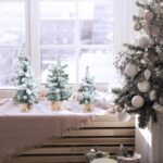 Charming Set of 3 Mini Flocked Christmas Trees with Wood Base - Perfect for Holiday Decor and Table Centerpieces (8.1"-12" Tall) - Image 7