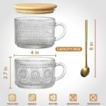 Charming 4-Piece Vintage Coffee Mug Set with Bamboo Lids & Spoons - Perfect Gifts for Women, Ideal for Overnight Oats & Iced Coffee! - Image 6
