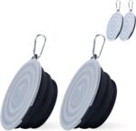 Portable Collapsible Dog & Cat Bowls with Lids - 2 Pack Travel-Friendly Foldable Water Dishes for Pets - Light Blue & Green, Small - Image 9