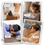 100% Pure Mulberry Silk Sleep Mask - Luxurious 22 Momme Soft Eye Mask for Ultimate Light Blocking, Adjustable for Men & Women, Perfect for Restful Sleep - Black - Image 8