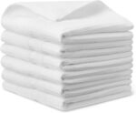 Organic Cotton Waffle Kitchen Dish Towels - Ultra Absorbent, Quick Drying, Lint-Free, 15 X 25 Inches, 6-Pack, White