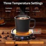 Smart Coffee Mug Warmer & Mug Set - Electric Cup Warmer with Auto Shut Off, 3 Temperature Settings for Coffee, Milk & Beverages (Black, 12Oz) - Image 5