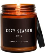 Cozy Fall Soy Candles -  Amber Jar with Warm Spice, Woods & Citrus - 40 Hour Burn Time, Perfect for Home Decor - Image 10