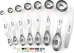 Magnetic Stainless Steel Measuring Spoons Set - 8 Heavy Duty Kitchen Gadgets with Leveler, Perfect for Baking & Cooking, Fits Most Spice Jars, Sleek Black Design - Image 22