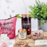 Ultimate Coffee Lovers Gift Set - 5 Piece Collection with 20 Oz Iced Drink Cups, Coasters, Socks, Makeup Bag, and Candle Jar - Perfect for Men and Women - Image 4