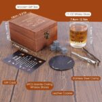 Ultimate Dog Dad Gift Set: 12oz Whiskey Glasses, Chilling Stones, Coaster & Wooden Box for the Perfect Dogfather - Image 4