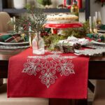 Sparkling Snowflakes Christmas Table Runner - 14x70 Embroidered Holiday Dining Decor - Image 4