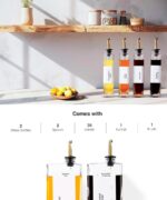 Elegant Gold Olive Oil Dispenser Set - 2-Piece Kitchen Essential for Oils, Vinegars, and Syrups with Stainless Steel Pourers - Image 5