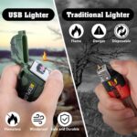 Waterproof Electric Dual Arc Lighter USB Rechargeable Outdoor Windproof Flameless Plasma Lighters for Camping, Hiking, Adventure, Survival Tactical Gear Stocking Stuffers Gifts for Men - Image 4