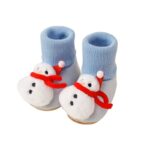 Plush Baby Christmas Socks and Shoes with Non-Slip Soft Soles - Santa, Reindeer, Snowman, and Tree Designs for First Walkers