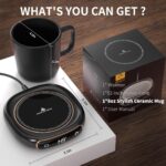 Smart Coffee Mug Warmer & Mug Set - Electric Cup Warmer with Auto Shut Off, 3 Temperature Settings for Coffee, Milk & Beverages (Black, 12Oz) - Image 7