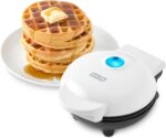Mini Waffle Maker - Perfect for Waffles, Hash Browns & Keto Chaffles - Easy Clean Non-Stick, 4 Inch, White