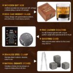 Ultimate Dog Dad Gift Set: 12oz Whiskey Glasses, Chilling Stones, Coaster & Wooden Box for the Perfect Dogfather - Image 6