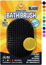Shampoo Brush - Premium Pet Grooming & Bathing Tool for Dogs and Cats - Ideal for Long & Short Hair - Versatile Scrubber for Relaxing Showers (Black)