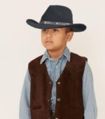 Stylish Western Cowboy Cowgirl Felt Fedora Hat for Kids Ages 3-6 - Image 5